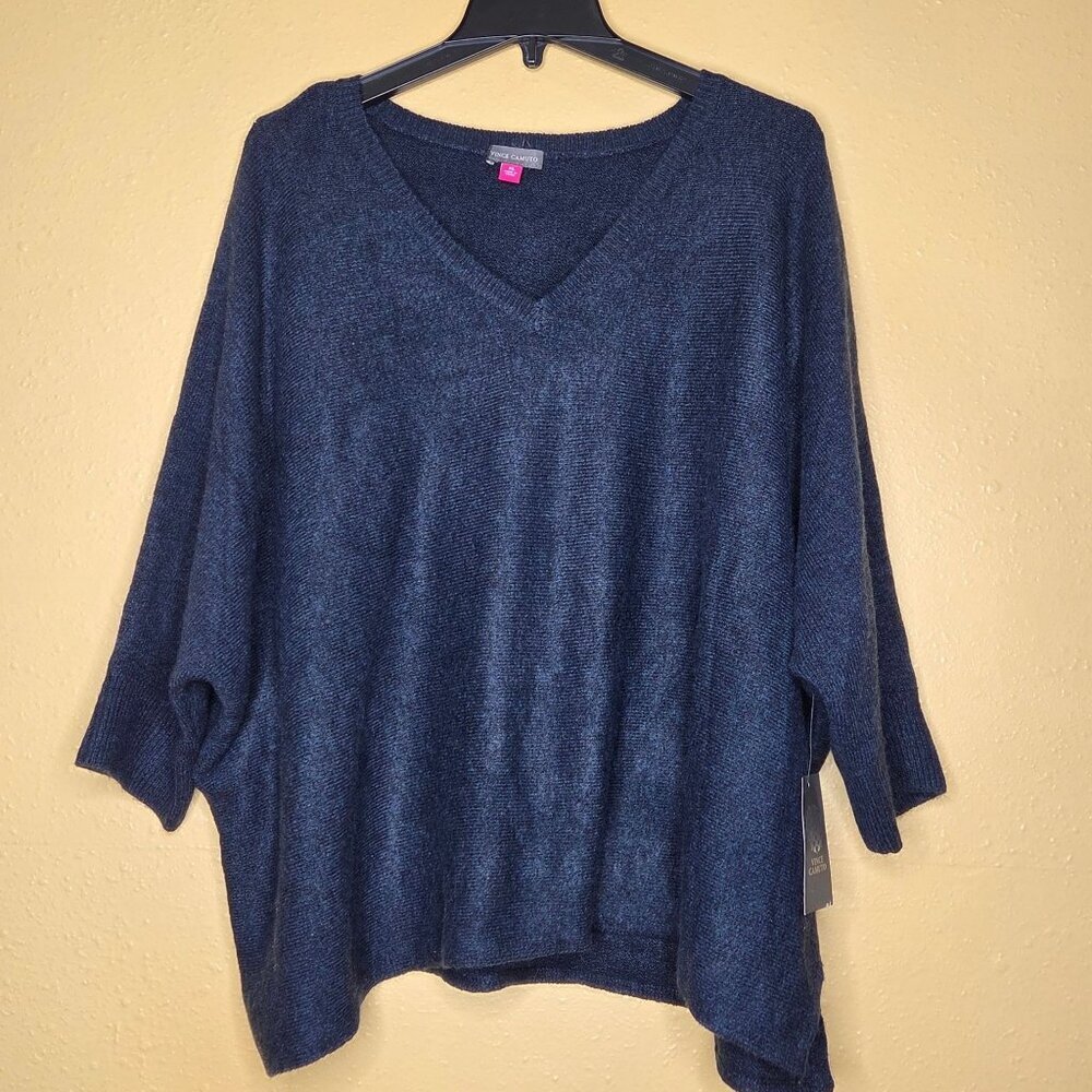 Vince Camuto V-Neck Dolman-Sleeve Sweater - Vintage Blue
